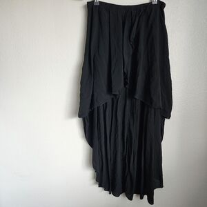 Brandy Melville Black High Low Tiered Asymmetrical Skirt One Size Elastic Waist